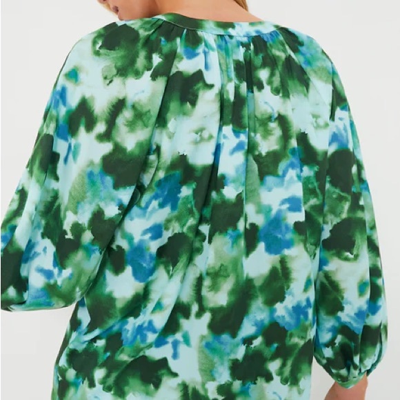Tuckernuck Deep Lagoon Luca Blouse Size Large NWT - Picture 3 of 6